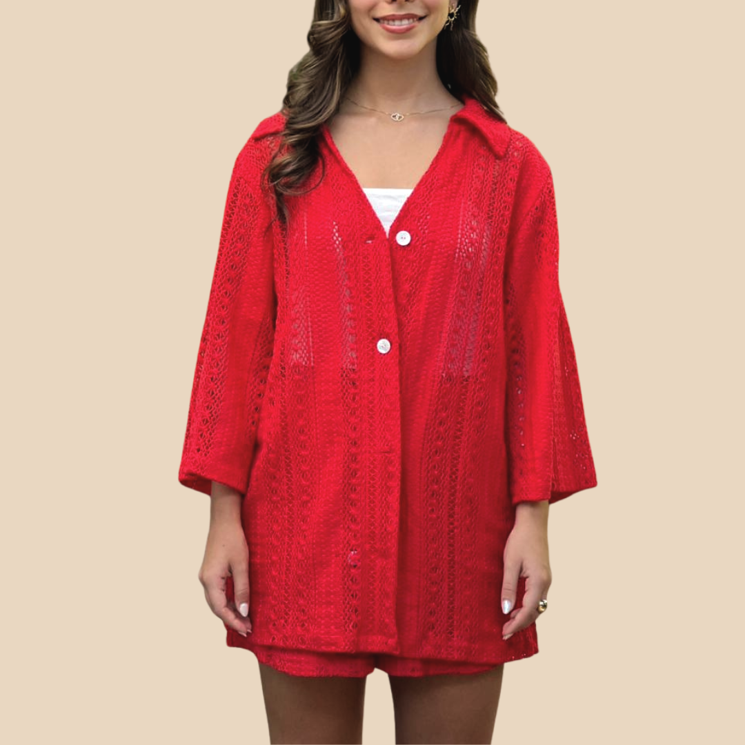 Camisa Roja Tejida