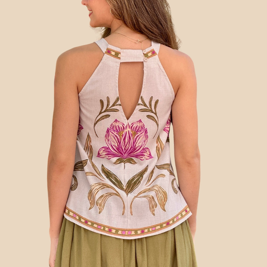 Blusa Halter Alba Floral