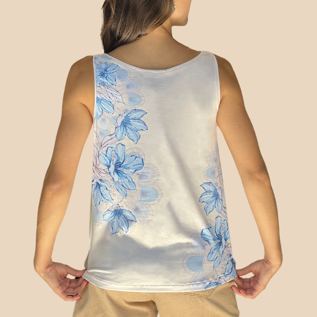 Artemera Sin Mangas Cielo Bordado