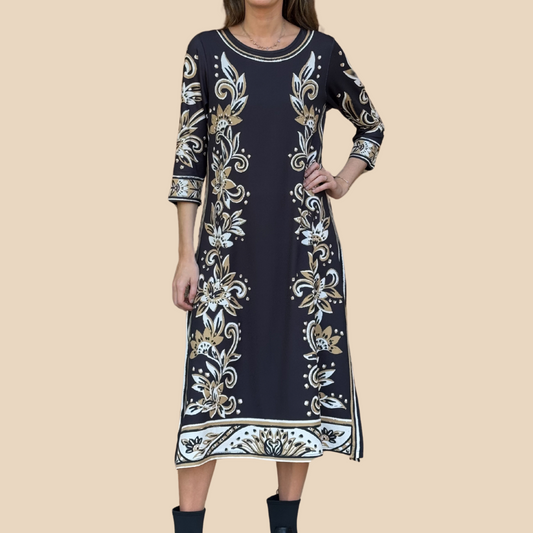 Vestido Midi 3/4 Aura de Seda