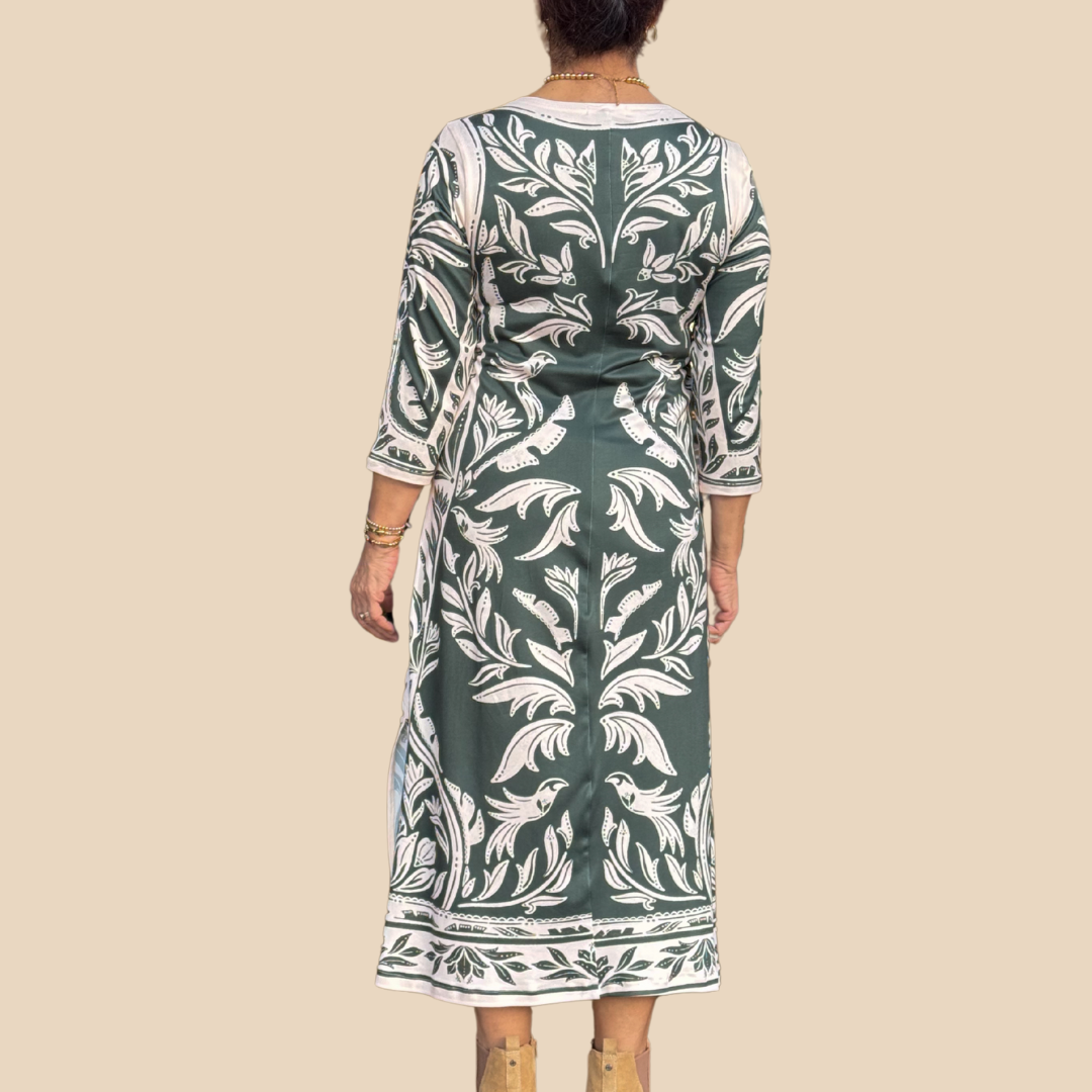 Vestido Midi 3/4 Bosque de Lino