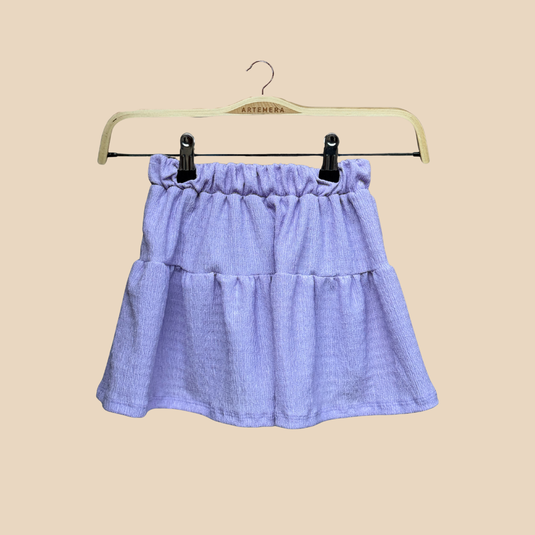 Short Pollera Flor Lila