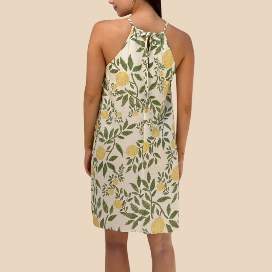 Vestido Halter Corto Aroma Cítrico