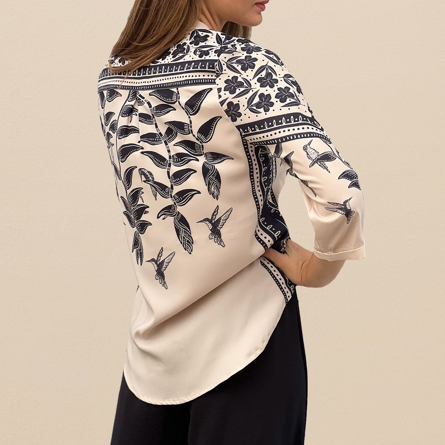Camisa Bohemia Heliconia Acuarela
