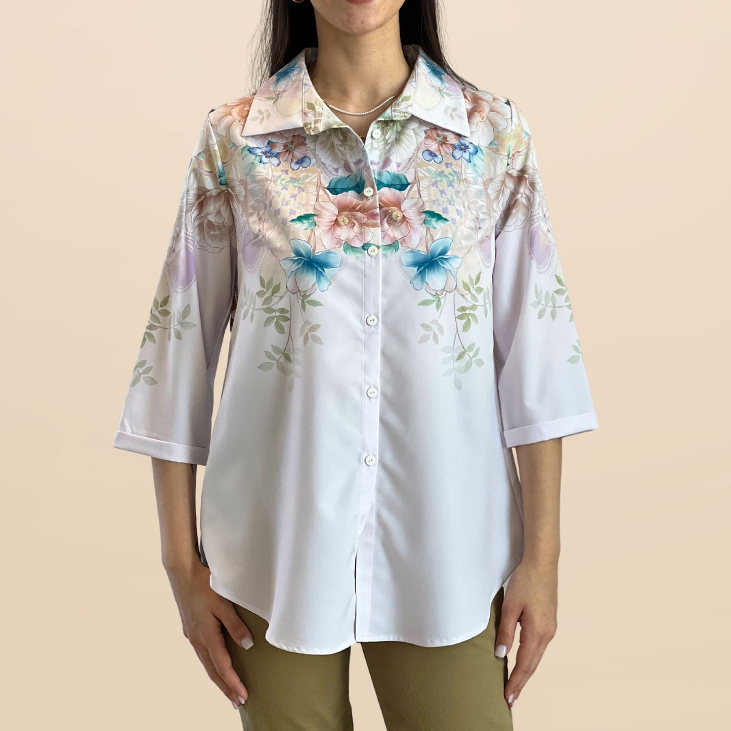 Camisa Monica Ñandutí Natural