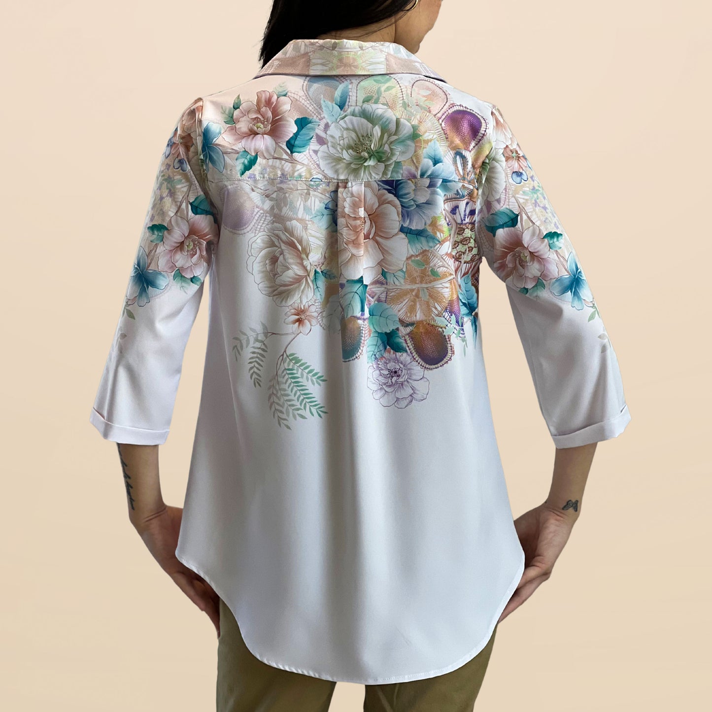 Camisa Monica Ñandutí Natural