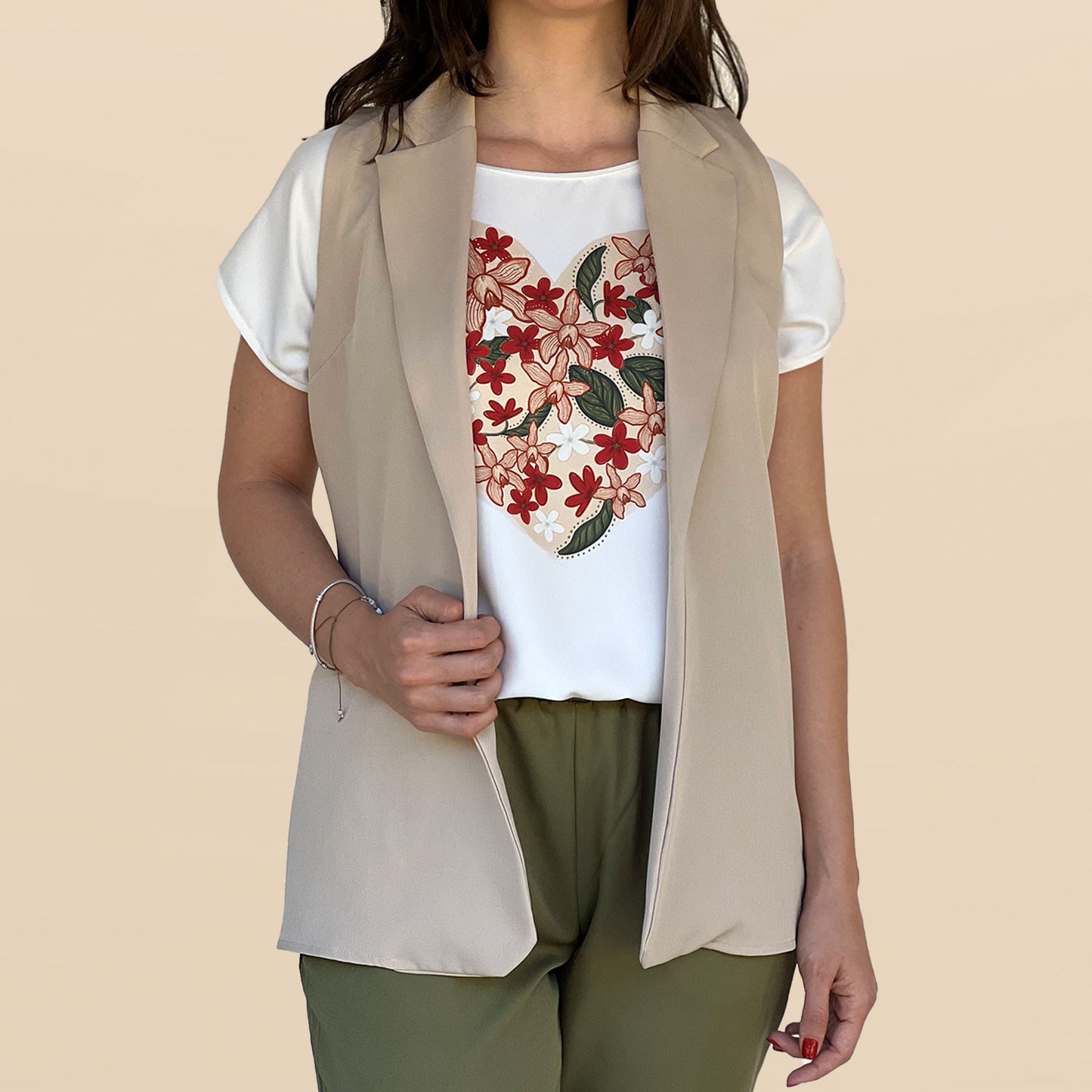 Chaleco Marcela Beige