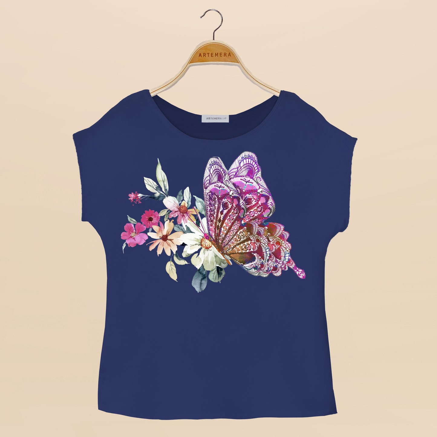Artemera Azul Mariposa Ñandutí Fucsia
