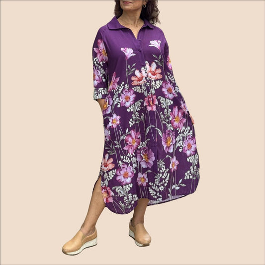 Vestido Grecia Jardín Violeta