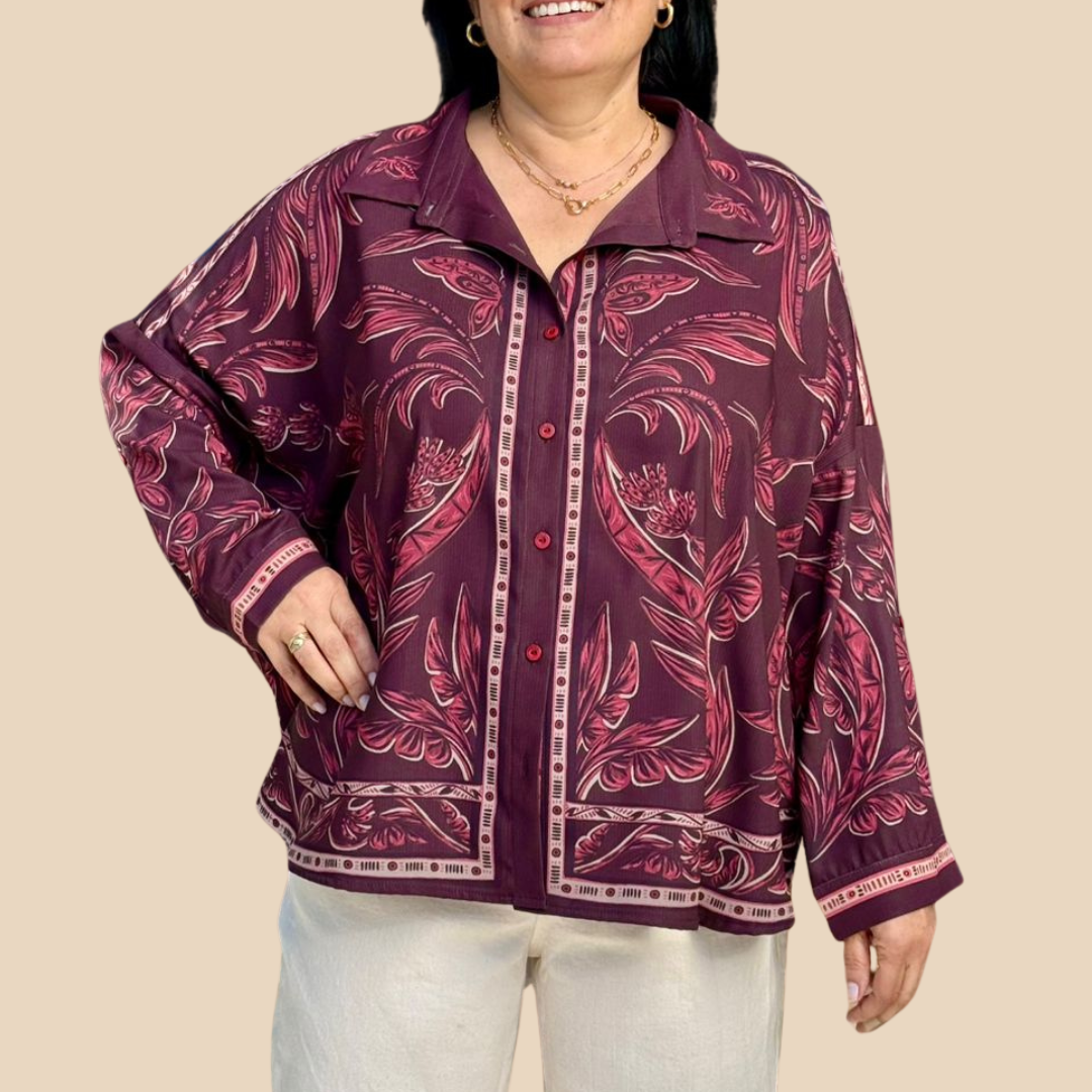 Camisa Patricia Jardín Carmesí