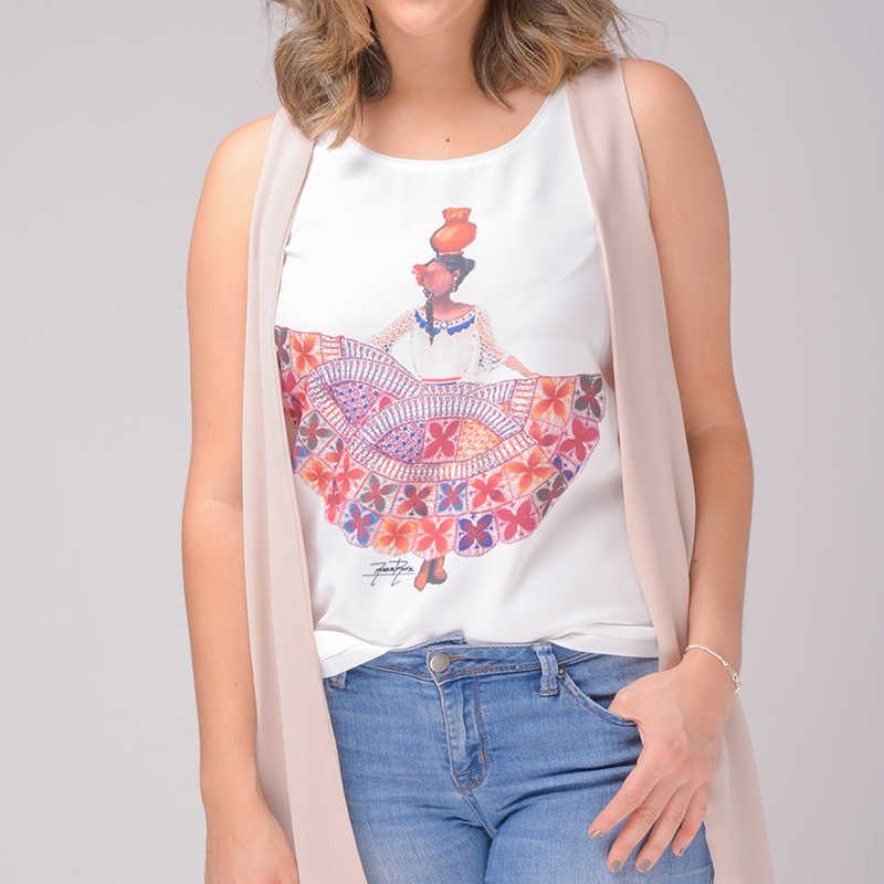 Artemera Bailarina con Pollera de Ñandutí