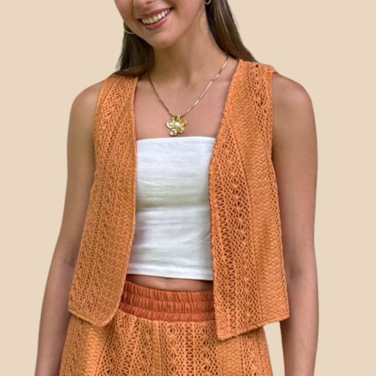 Chaleco Dulce De Leche Tejido