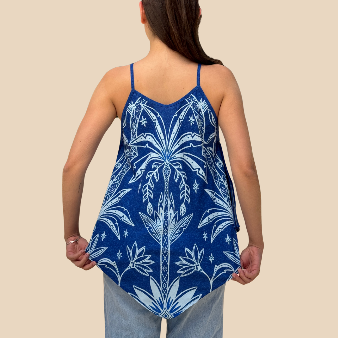 Blusa Rombo Flor Indigo