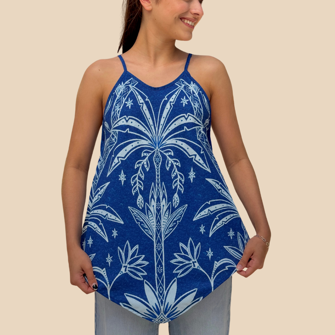 Blusa Rombo Flor Indigo