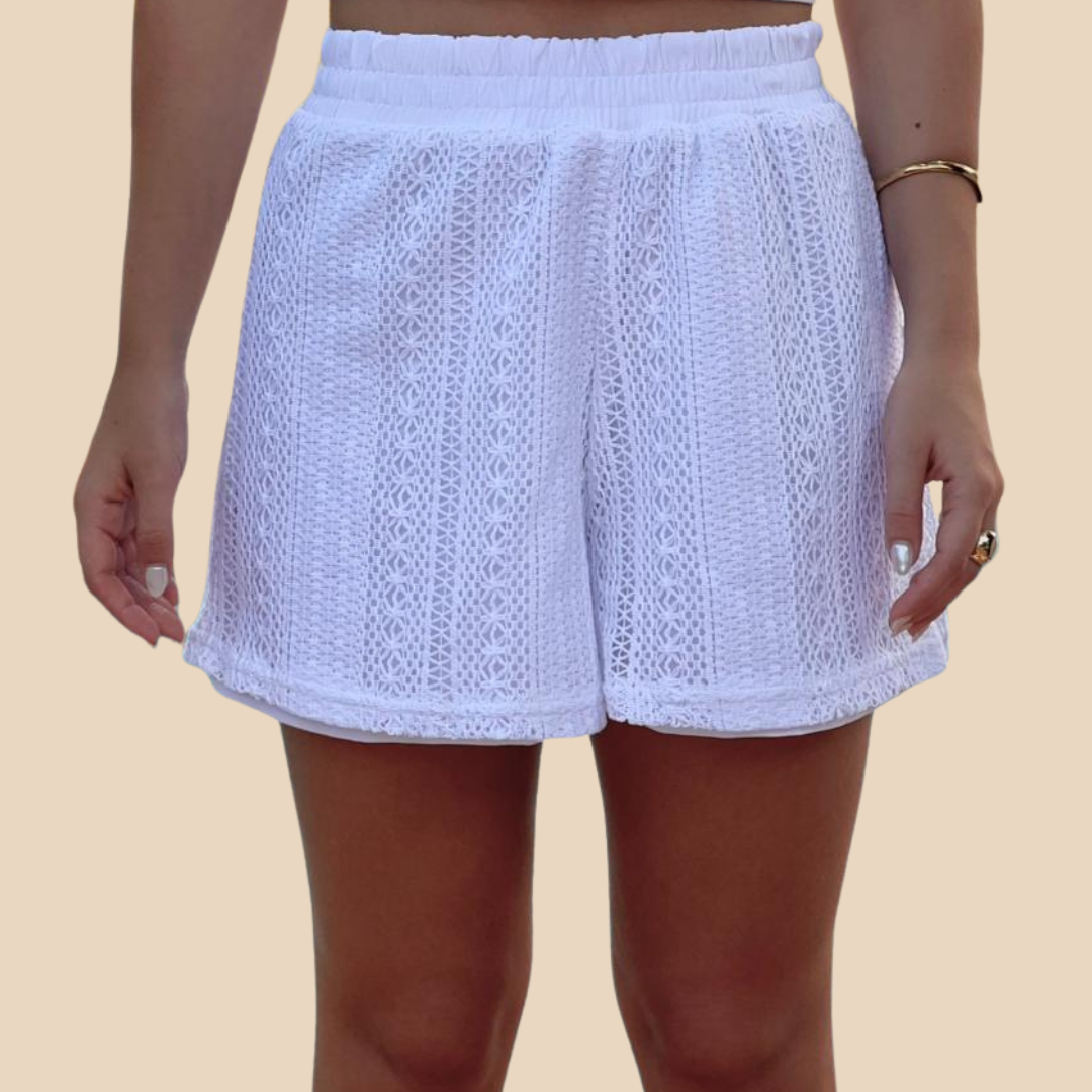Short Blanco Tejido