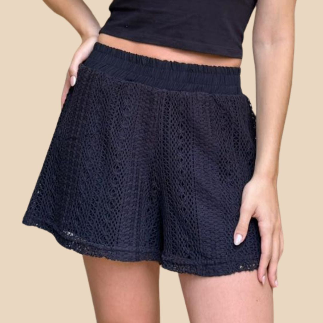 Short Negro Tejido