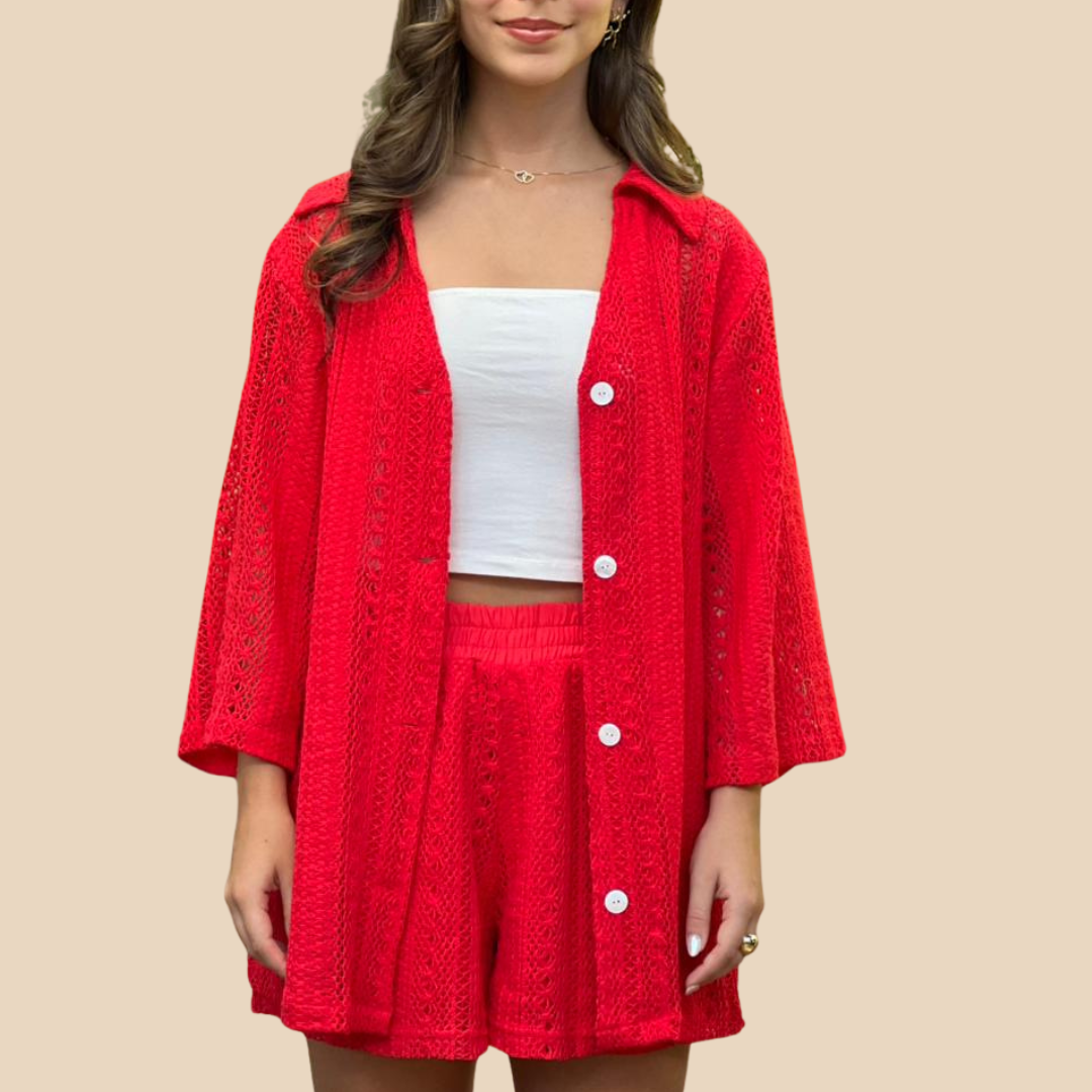 Camisa Roja Tejida