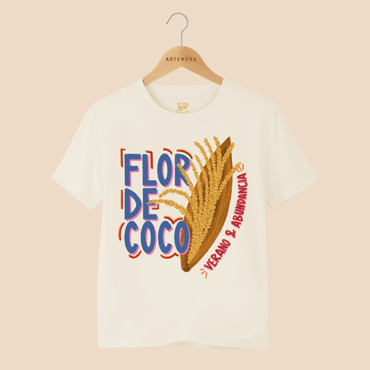 Remera Flor de Coco Beige