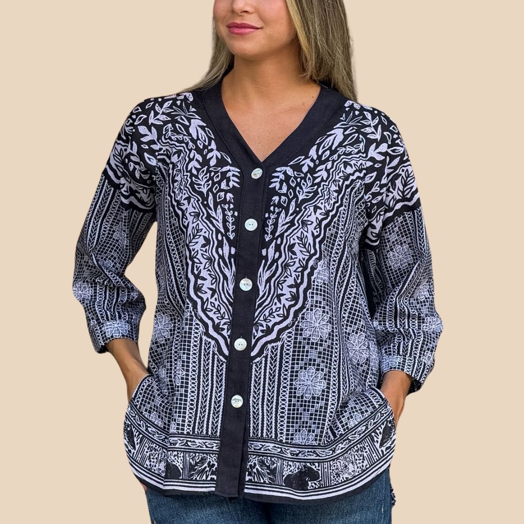 Camisa Gabriela Encaje Guaraní