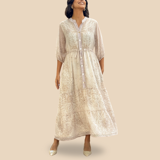 Vestido Coral Flor de Filigrana
