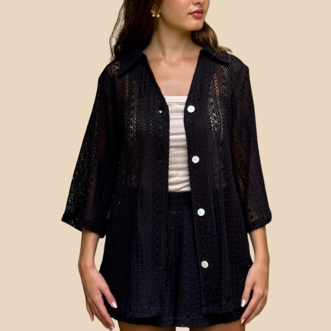 Camisa Negra Tejida