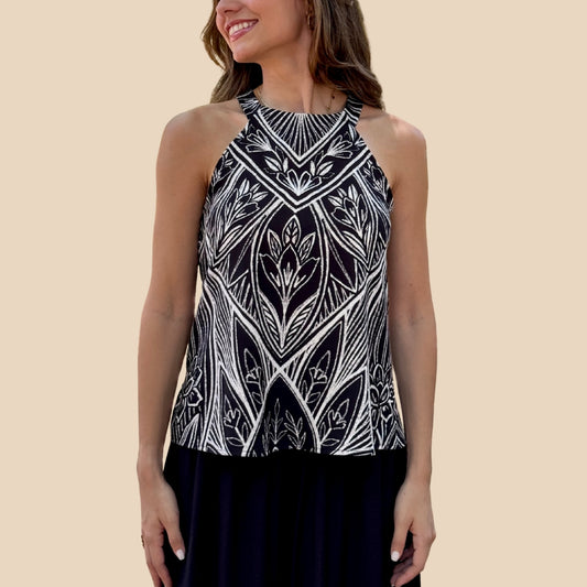 Blusa Halter Flor de Medianoche