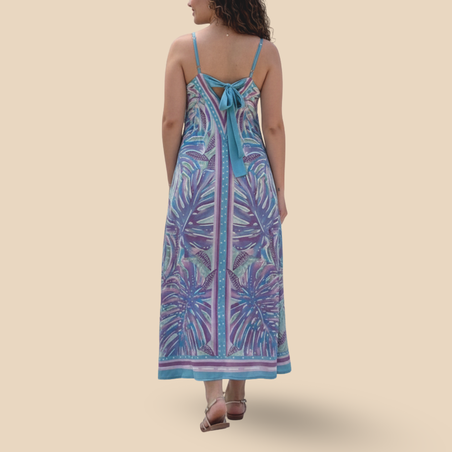 Vestido Violeta Acuarela Tropical