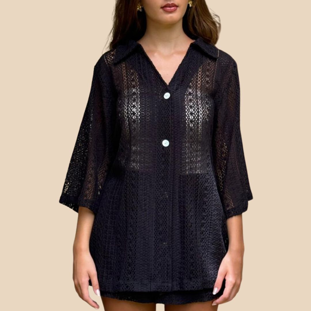 Camisa Negra Tejida