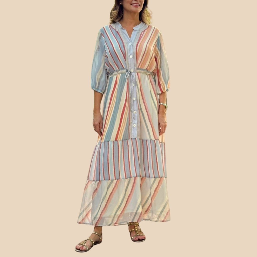 Vestido Coral En Acuarela