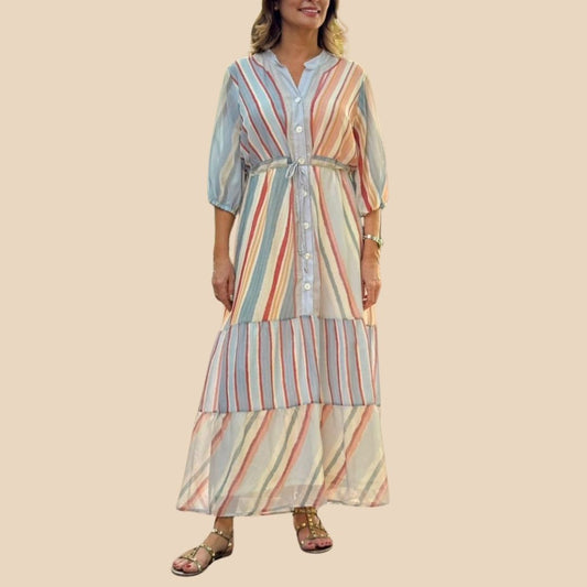 Vestido Coral En Acuarela