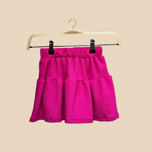 Short Pollera Flor Fucsia