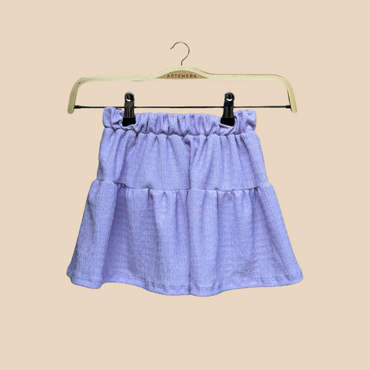 Short Pollera Flor Lila