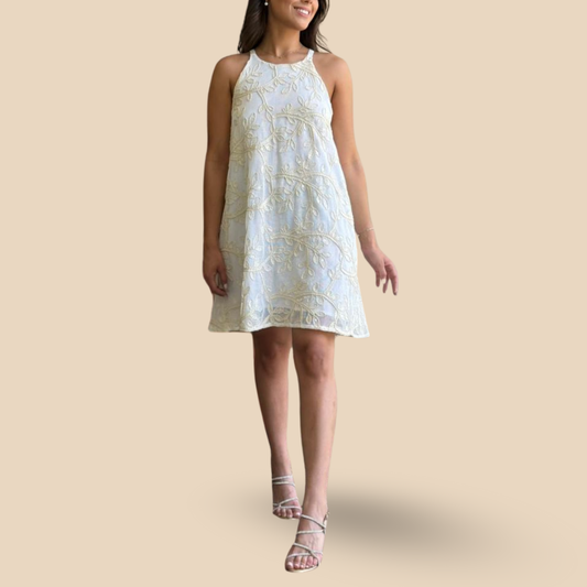 Vestido Halter Bordado