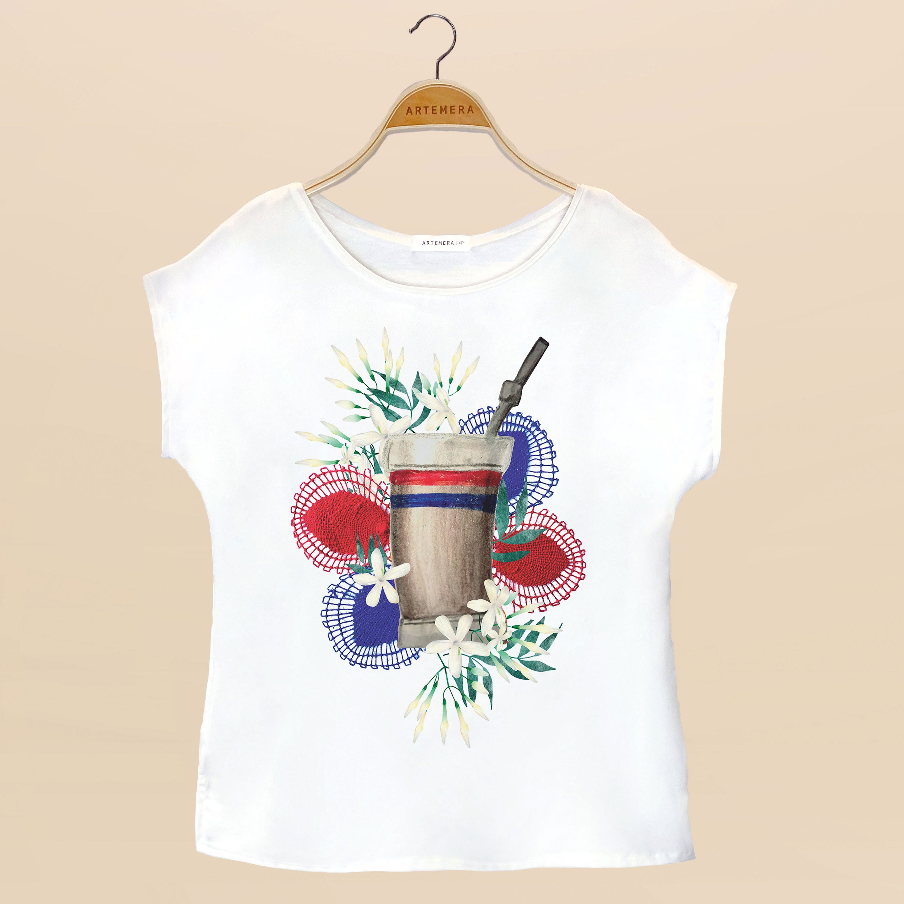 Blusa Artemera - Terere con Jazmines y Ñanduti