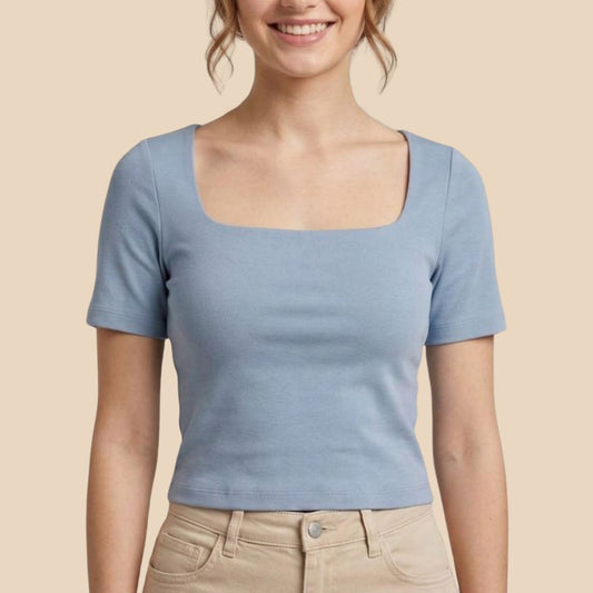 Básica Mangas Cortas Celeste