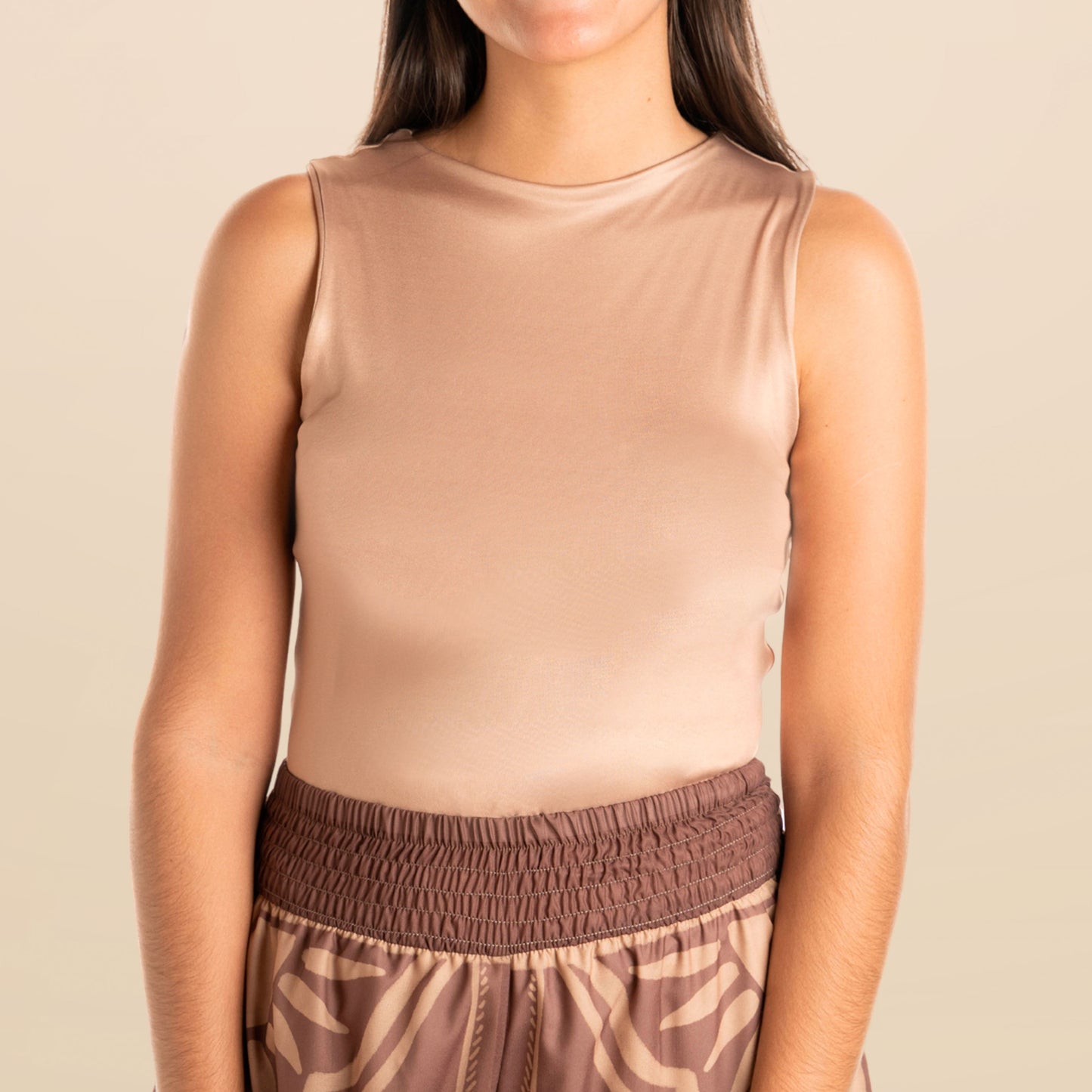 Blusa Delfina Beige Oscuro