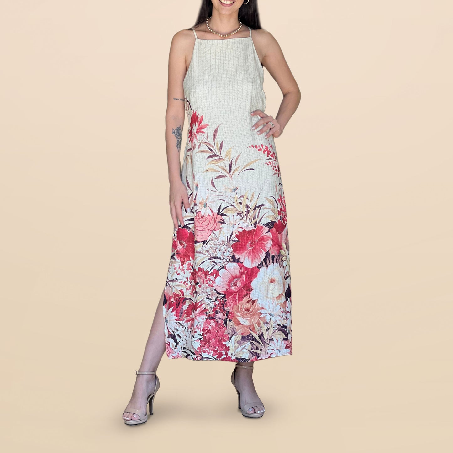 Vestido Halter Midi Aromas Del Jardín