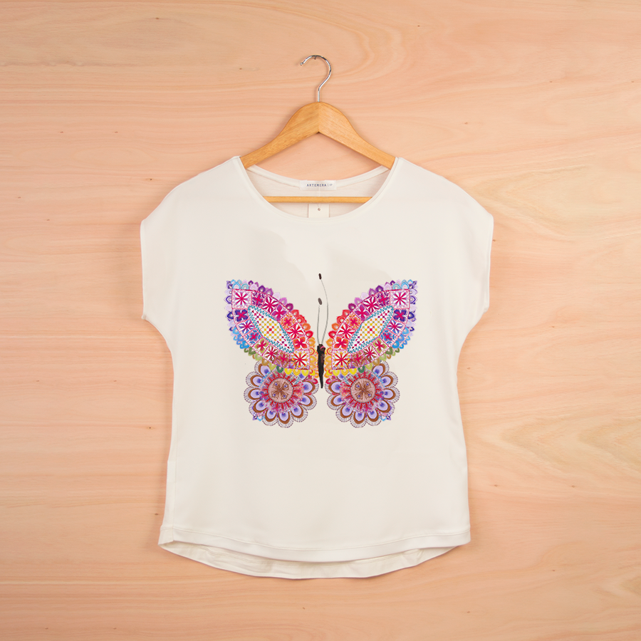 Blusa Artemera - Mariposa Abierta de Ñanduti